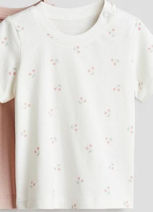 Футболка в вишенки от h&amp;m на 12-18месяц