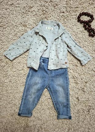 Сорочка zara  86 см + джинси