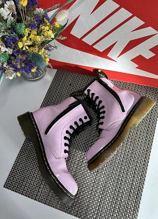 Оригинальные кожаные лакированные ботинки dr. martens 3