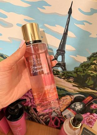 😍💔парфумований спрей для тіла victoria's secret strawberries & champagne 250 мл