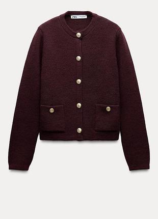 Жіночий кардиган zara бордовий