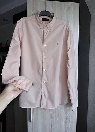 Сорочка allsaints prospect ls shirt з логотипом ramskull преміум