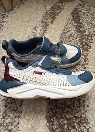 Кросівки дитячі puma білі з синім та бордовим, розмір 31, устілка 19 см