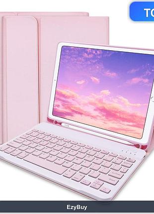 Кейс-клавіатура qwertz рожевий для ipad 9.7 (a1893/a1822), pro 9.7, air 1/2, bluetooth з тримачем стилуса та функцією сну