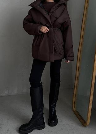 Шикарна куртка шоколад 8