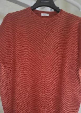 Светр жіночий brunello cucinelli помаранчево-теракотовий кашеміровий з monile, розмір m