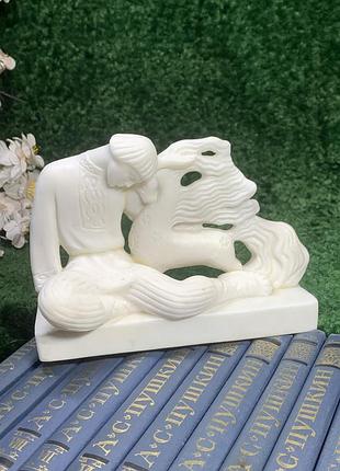 Винтажная статуэтка «конец-горбунок и иванко», колкий пластик, советский сувенир 60-е годы. редкисть! (н8201)