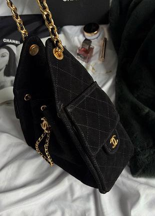 Сумка mini handbag  25 чорна замша 3