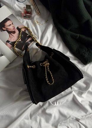 Сумка mini handbag  25 чорна замша 2