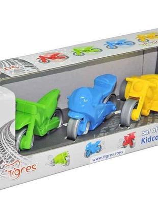 Набір транспорту 26*9*9см мотоциклів kid cars sport 3шт арт.39545 мікс тм tigres