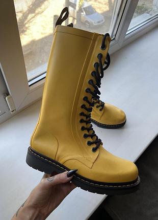 Dr. martens резиновые сапоги / ботинки, желтые, р. 39