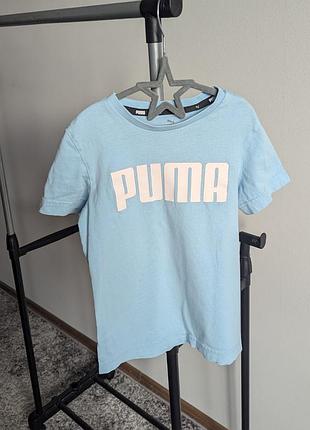 Футболка голубая puma спортивная 7-8р