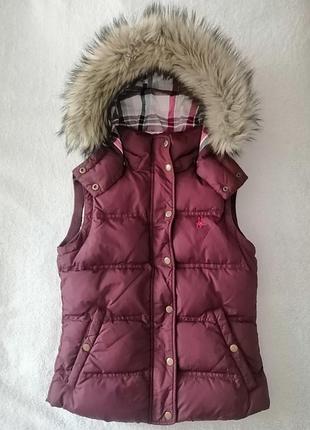 Жилетка жіноча jack wills бордова пухова uk8