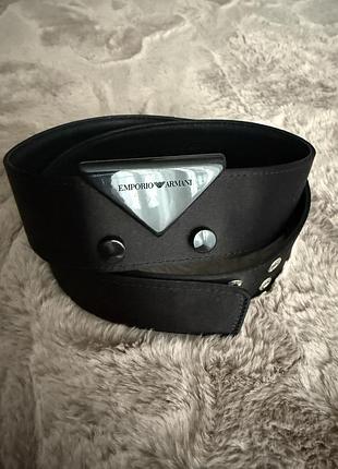 Ремінь жіночий emporio armani чорний шкіра/шовк