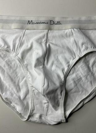 Трусики чоловічі білосніжні еластичним брендованим поясом massimo dutti. - білі, рр l