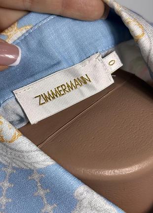 Блакитна сукня плаття в принт льон zimmermann 6