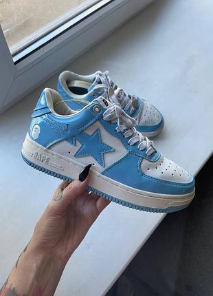 Bape sta кроссовки bape, голубые с белым, р. 38