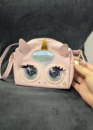 Гламікорн purse pets сумка інтерактивна очі рожева