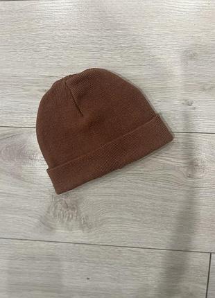 Шапка для немовлят h&m біні демісезонна коричнева (розмір 74/80)