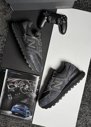 Чоловічі кросівки new balance 574 classic gtx dark grey black