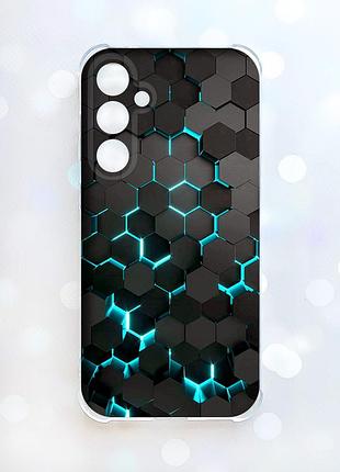Чехол с утолщенными углами на samsung galaxy s26 plus соты 3d (принт 357)