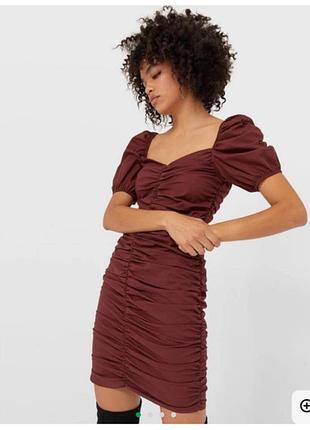 Сукня stradivarius шоколадного кольору