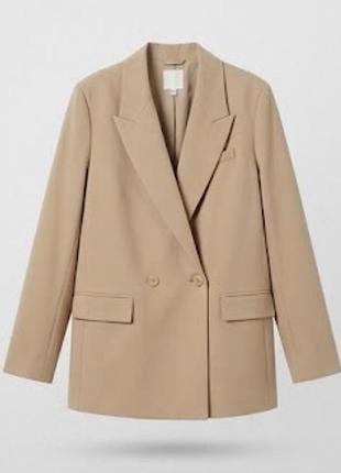 Жакет жіночий h&m двобортний бежевий l (48)