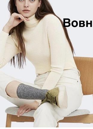 Кофта водолазка з високим коміром стійкою шерсть merino uniqlo xs ( нюанс)