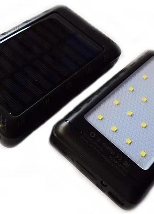 Портативная зарядка power bank metal led solar 20000 mah