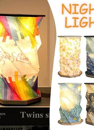 Настольный светильник ночник, от usb, rotating lamp / светодиодный ночник складной / аккумуляторный ночник