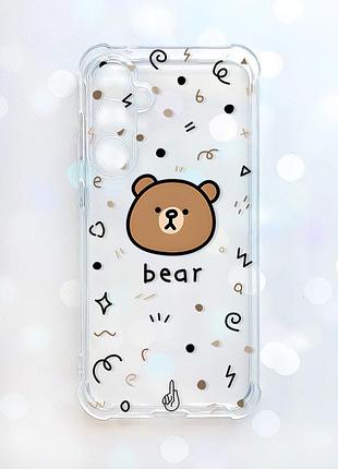 Чехол с утолщенными углами на samsung galaxy s26 plus мишка (принт 76)