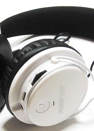 Наушники bluetooth atlanfa 7611 белые беспроводные блютуз mp3 fm микрофон