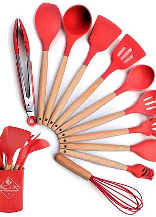 Набор кухонных принадлежностей 12 предметов kitchen set красный