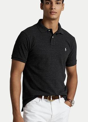 Polo ralph lauren  поло 710680784011 чорний custom slim fit розмір м оригінал