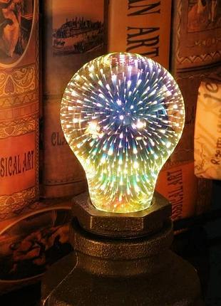 Лампа светодиодная декоративная 3d фейерверк a60 e27 led