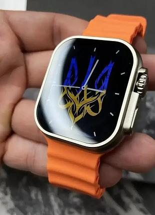 Смарт-годинник жовтогарячий l8 ultra max 49 mm 1:1 apple watch! amoled.преміум'якість. є гвинти та фіксат