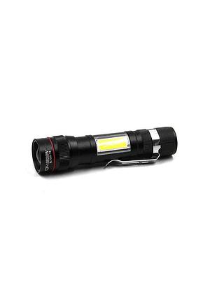 Фонарик bl 520-t6 с клипсой и боковой подсветкой