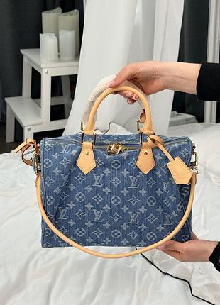 Сумка speedy 30 denim monogram blue 3