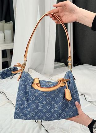 Сумка speedy 30 denim monogram blue 7
