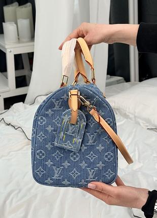 Сумка speedy 30 denim monogram blue 6