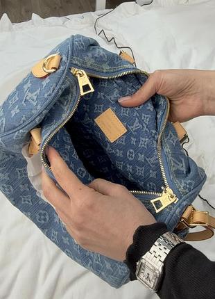Сумка speedy 30 denim monogram blue 9