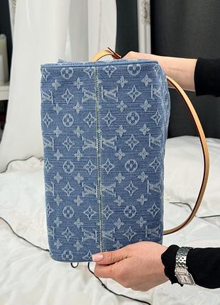Сумка speedy 30 denim monogram blue 8