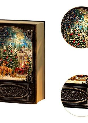 Новорічний нічник книга wdl-24023a новорічний ліхтар-нічник led. різдвяний світильник