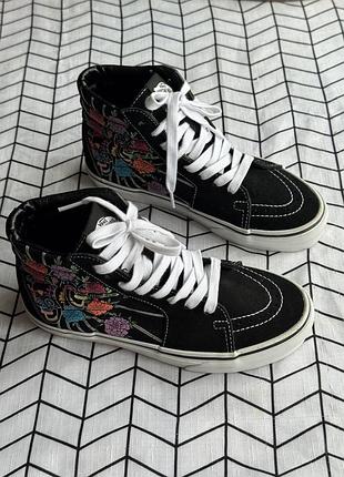 Кеди хайтопи vans sk8-hi dia de los muertos 36 розмір з черепами