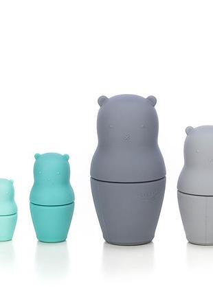Силиконовый сортер freeon мишки, grey - mint 2