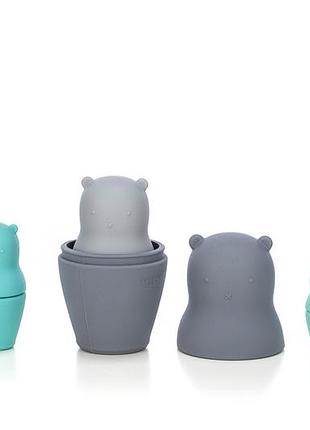 Силиконовый сортер freeon мишки, grey - mint 3