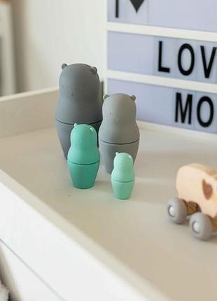 Силиконовый сортер freeon мишки, grey - mint 4