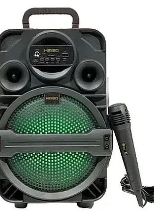 Беспроводная портативная колонка bluetooth с микрофоном kimiso qs-1806 с rgb rts