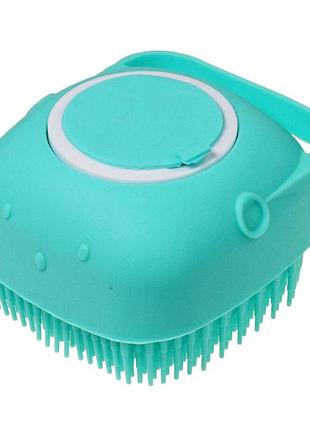 Силиконовая массажная щетка мочалка silicone massage bath brush зеленая