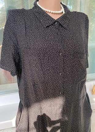 Вінтаж! 🖤100% віскоза 🖤сукня-халат у мілкий горошок з коротким рукавом сорочка ретро стиль дихаюча лляна 8